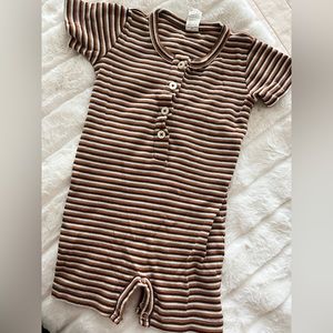 Striped gender neutral romper